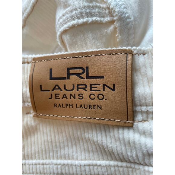 LRL Lauren Jeans Co Corduroy Pants Sz 16 Classic Bootcut Cream High Rise Stretch - Picture 7 of 10